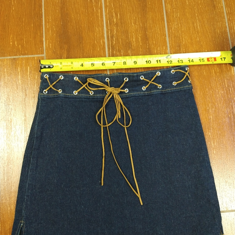 SOLD!!!!Vintage Cello Jean Mini Skirt Size Small - Picture 14 of 15